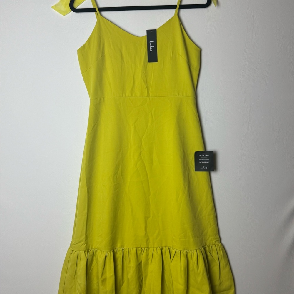 Lulu's Lemon Lime Sundress with Bows - Picture 1 of 10